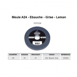 Leman Meule vitrifiée corindon grise 150X25X32 Ebauche Grain 24 15502 Leman Kobleo