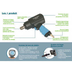 Lacme Mini Clé à chocs à air comprimé composite 3/4 1085Nm Kobleo