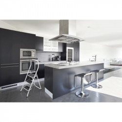 Hailo Marchepied pliant 3 marches larges Ht d'accès 250 cm grand garde-corps Kobleo