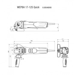 Metabo Meuleuse d'angle 1700W 125mm WEPBA 17-125 Quick Kobleo