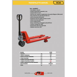 Stockman Transpalette manuelle 3000 Kg 800x540 mm AC30800 Stockman Kobleo