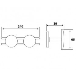 Godonnier Patère 2 têtes acier chromé Patère 2 têtes acier chromé Godonnier Kobleo