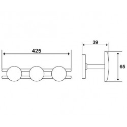 Godonnier Patère 3 têtes chromé Godonnier Kobleo