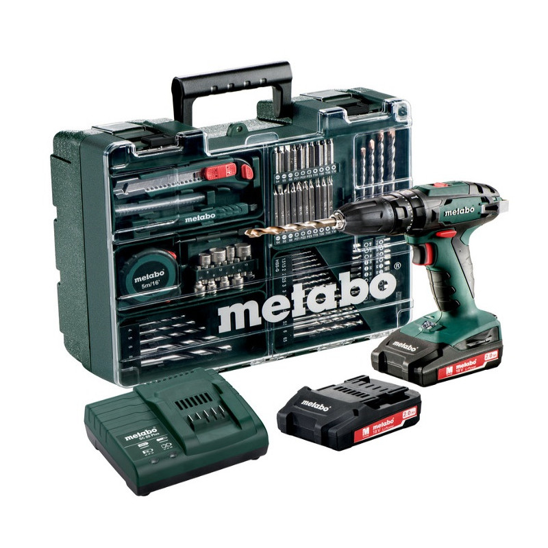 Metabo Perceuse percussion batterie 18V 2Ah Li-Ion set d'accessoires SB 18 L  Kobleo