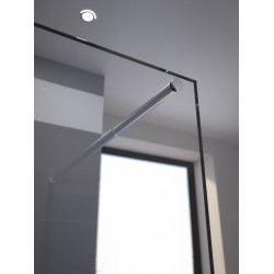 Allibert Paroi doucheWalk In 120x195 cmVerre transparent 8mm Profilé Alu chromé Allibert Kobleo