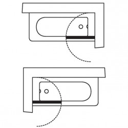 Novellini Pare-baignoire transparent pivotant 70 cm AURORA AURORAN170-1A Kobleo