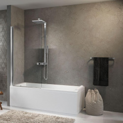 Novellini Pare-baignoire Aurora 1Vitrage transparent 70xH150cm ép6mm profilé chr Kobleo