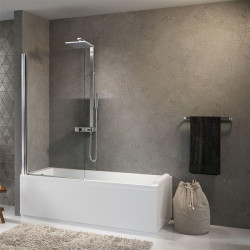 Novellini Pare-baignoire Aurora 1Vitrage transparent 80xH150cm ép6mm profilé chr Kobleo