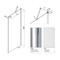 Samo Paroi douche fixe 79-815cm Ht195cm Polaris Kobleo