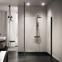 Novellini Paroi douche l'italienne 137-140xH200cm profilé chrome KUADRA H Kobleo