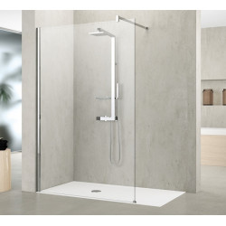 Novellini Paroi douche l'italienne 77-80xH200 cmVerre transparent profilé chrome Kobleo