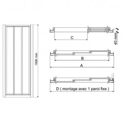 Leda Paroi Atout 3 Coulissante 3 Volets 120 Vt Blanc Kobleo