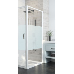 Leda Paroi fixe douche fermée 700x1900mm sérigraphie opaque central profilé Leda Kobleo