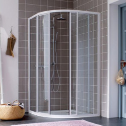 Leda Paroi Atout 3 1/4 Rond Coulissant 90 Vt Blanc Kobleo