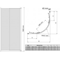 Leda Paroi Atout 3 1/4 Rond Coulissant 90 Vt Blanc Kobleo