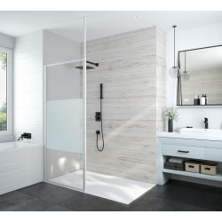 Leda Paroi douche ouverte fixe 1400x1900mm sérigraphie opaque central profi Kobleo