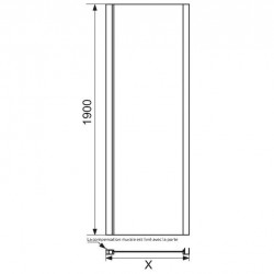 Leda Paroi fixe Jazz Plus largeur 87 à 90 cm L13JPF09030 Leda Kobleo