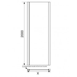 Leda Paroi fixe Jazz Plus largeur 87 à 90 cm L13JPF09030 Leda Kobleo