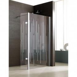 Leda Paroi douche ouverte mobile 250x2000mm sérigraphie Clair profilé chrom Kobleo