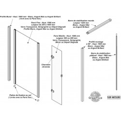 Leda Paroi fixe de douche ouverte Jazz Plus 120 cm L13JPW12030 Leda Kobleo Leda Paroi fixe de douche ouverte Jazz Plus 120 cm L13JPW12030 Leda Kobleo