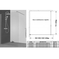 Leda Paroi Open 2 avec barre de stabilisation 88 à 90 cm Kobleo