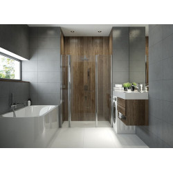 Leda Paroi Option fixe 500x1950mm alignement opposé la porte profilé blanc  Kobleo