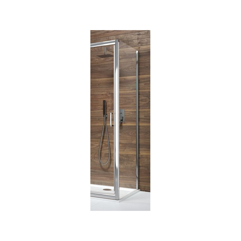 Leda Paroi fixe 700 x 1900 mm verre transparent profilé blanc TYXO Kobleo