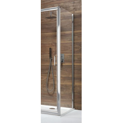 Leda Paroi fixe 750 x 1900 mm verre transparent profilé argent brillant TYX Kobleo