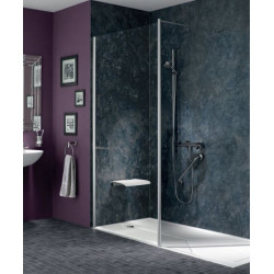 Akw Paroi douche verre fixe 700x1900mm avec fixation murale et barre stabi Kobleo