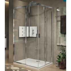 Novellini Paroi douche coulissante 114-120xH195cm 1 fixe niva profilé silver LUN Kobleo