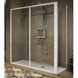 Novellini Paroi de douche coulissante 156-162 x H195 cm 1 fixe en alignement LUN Kobleo
