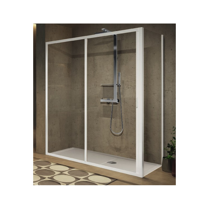 Novellini Paroi de douche coulissante 156-162 x H195 cm 1 fixe en alignement LUN Kobleo