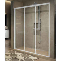 Novellini Paroi douche 3 panneaux coulissants 114-120xH195cm profilé silver LUNE Kobleo