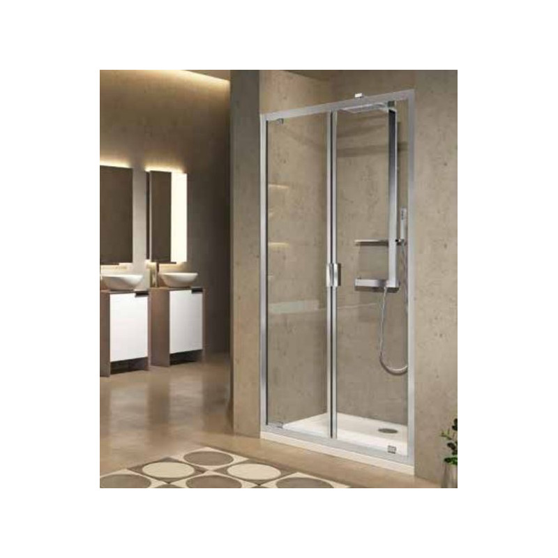 Novellini Paroi douche 2 portes battantes 114-120xH195cm profilé silver LUNES 20 Novellini Kobleo