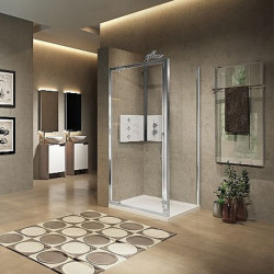 Novellini Paroi fixe latérale 78-81xH195cmVitrage transparent ép6mm profilé silv Kobleo