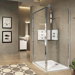 Novellini Paroi fixe latérale 83-86xH195cmVitrage transparent ép6mm profilé blan Kobleo