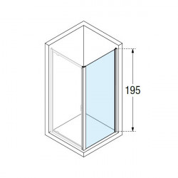 Novellini Paroi fixe latérale 98-101 x H195 cm vitrage transparent profilé silve Kobleo