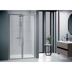 Novellini Paroi douche pliante 78-84xH195 cmVerre transparent profilé silver LUN Kobleo