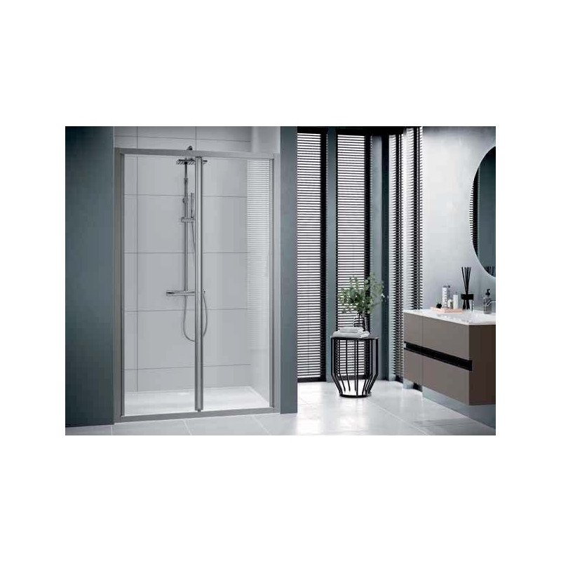 Novellini Paroi douche pliante 78-84xH195 cmVerre transparent profilé silver LUN Kobleo