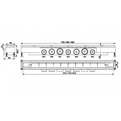 Wirquin Caniveau de douche Venisio complet 700 mm Kobleo