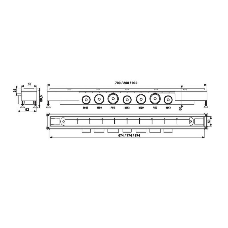 Wirquin Caniveau de douche Venisio complet 700 mm Kobleo Wirquin Caniveau de douche Venisio complet 700 mm Kobleo