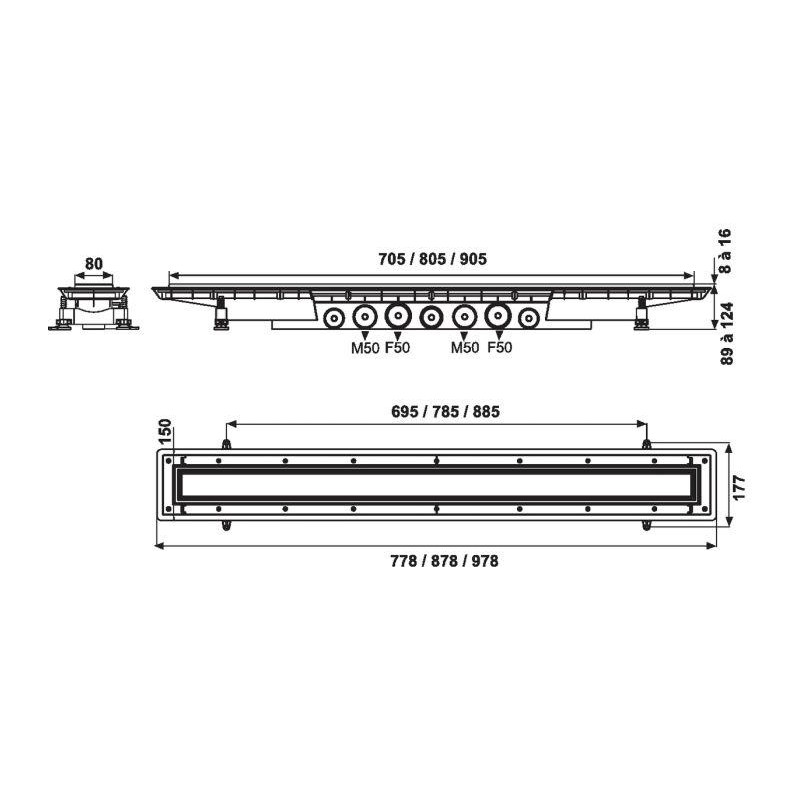 Wirquin Caniveau de douche venisio expert 800 mm Kobleo Wirquin Caniveau de douche venisio expert 800 mm Kobleo
