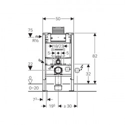 Geberit Bâti-support DuofixWC suspendu 82 cm réservoir encastrer Omega 12 cm 1 Geberit Kobleo