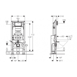 Geberit Bâti-support Duofix WC suspendu 112cm réservoir encastrer Sigma 12cm 1 Geberit Kobleo