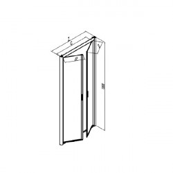 Samo Porte douche abattant Saloon 76 80cm profilés blanc mat AMERICA QUATTR Kobleo