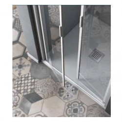 Samo Porte douche abattant Saloon 76 80cm profilés blanc mat AMERICA QUATTR Kobleo