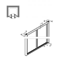 Samo Porte douche abattant Saloon 76 80cm profilés blanc mat AMERICA QUATTR Kobleo