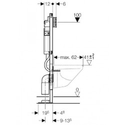 Geberit Bâti-support réservoir 6 / 75 L Geberit Duofix Sigma Autoportant 11133 Geberit Kobleo