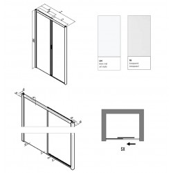 Samo Porte douche coulissante 116-120cm Ht190cm Gauche America quattro SP Kobleo