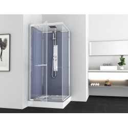 Allibert Cabine de douche carré réversible 90 x 90 x 225 cm accès frontal Anapu Kobleo